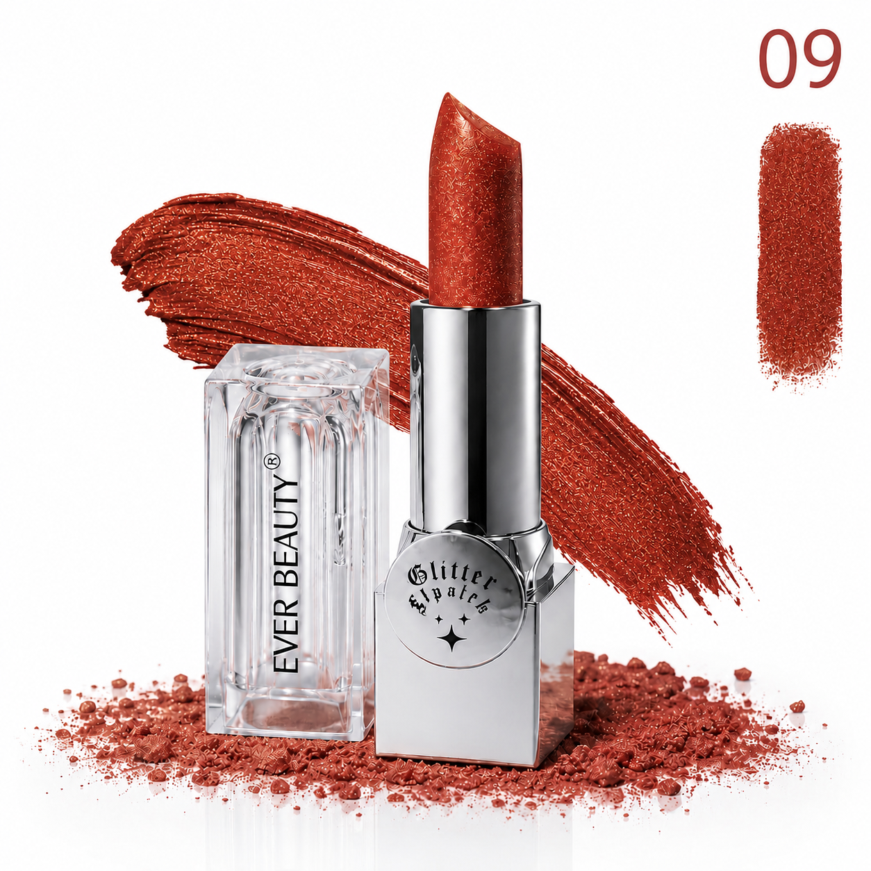 رژ لب EVER BEAUTY مدل  Glitter Lipatech شماره 09