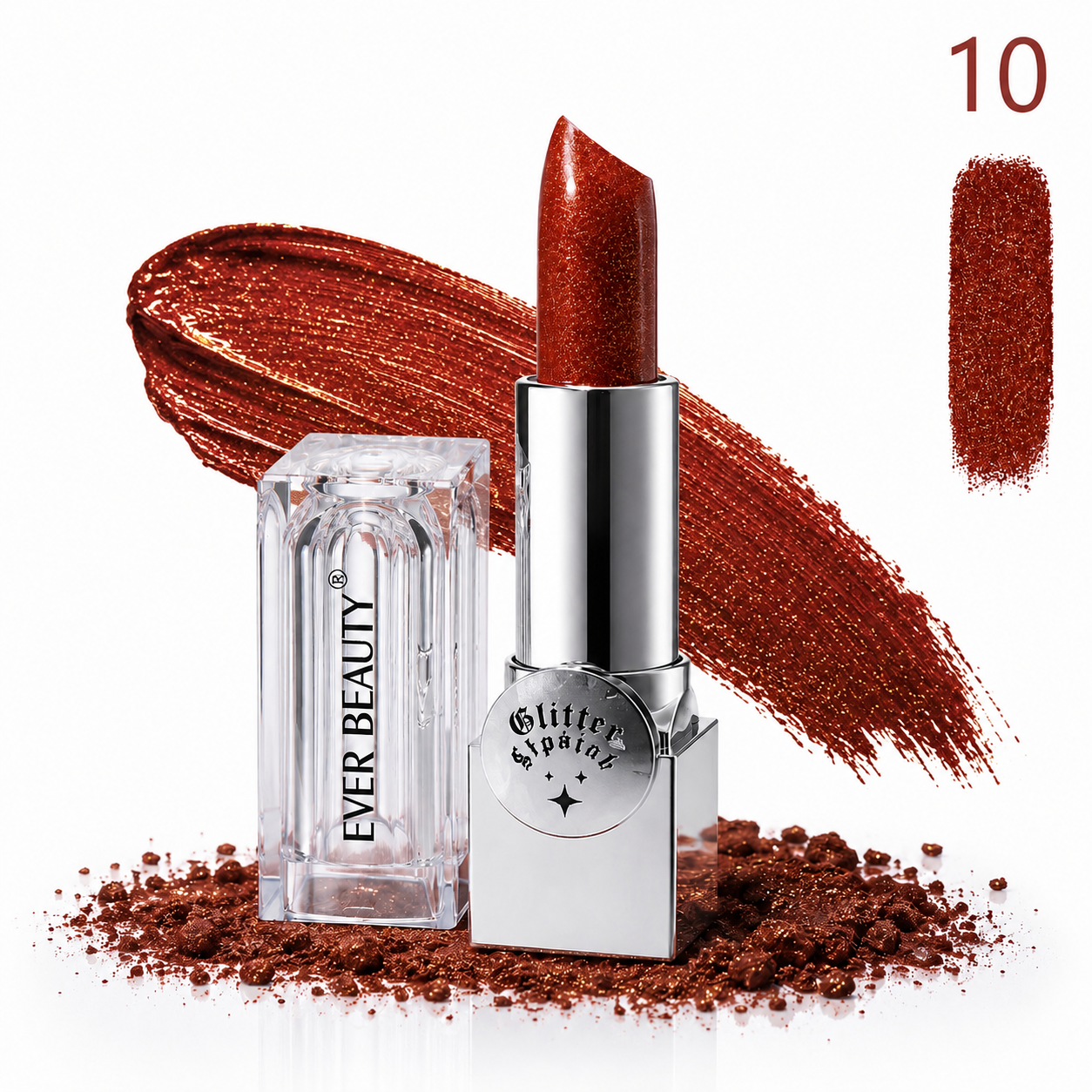 رژ لب EVER BEAUTY مدل  Glitter Lipatech شماره 10
