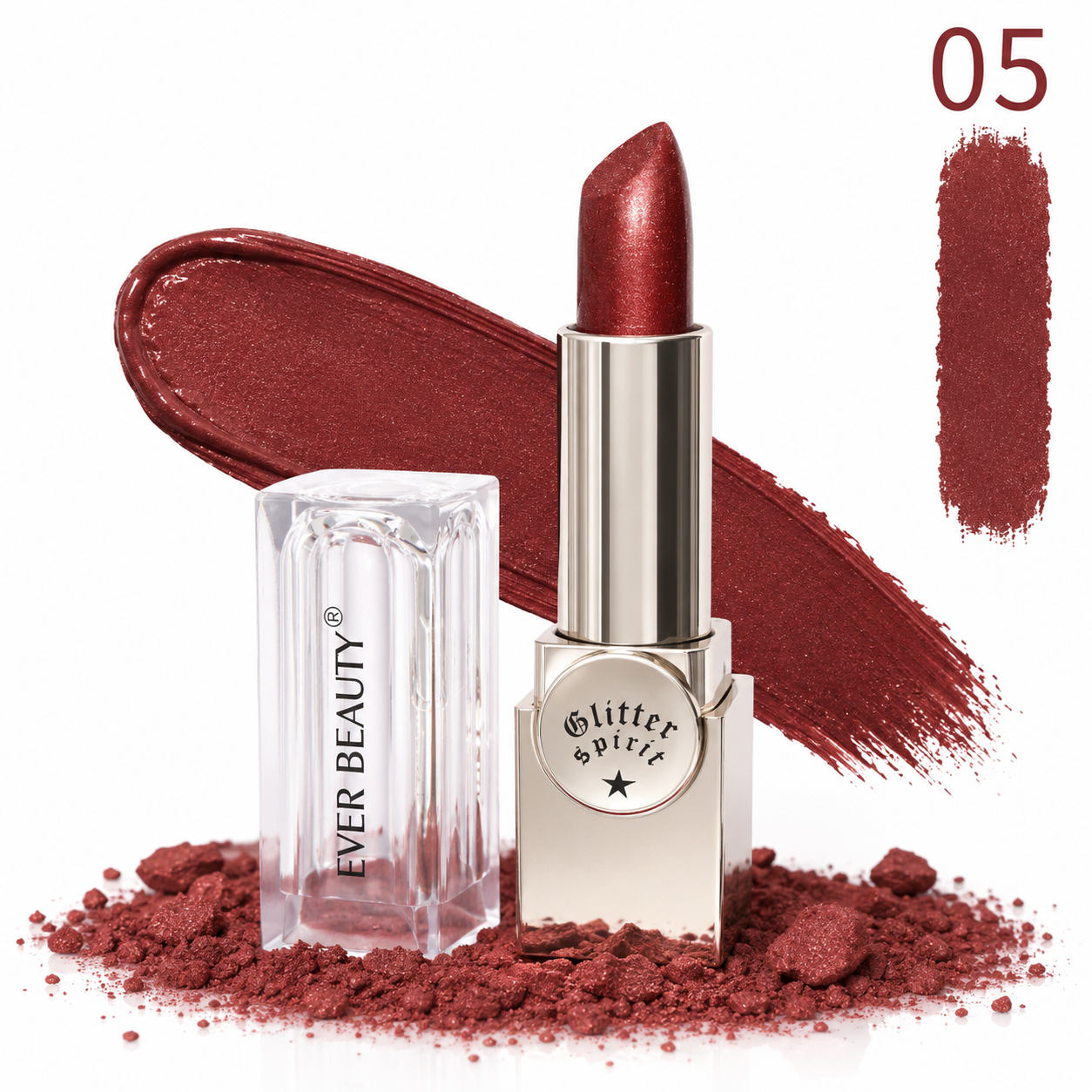 رژ لب EVER BEAUTY مدل  Glitter Lipatech شماره 05
