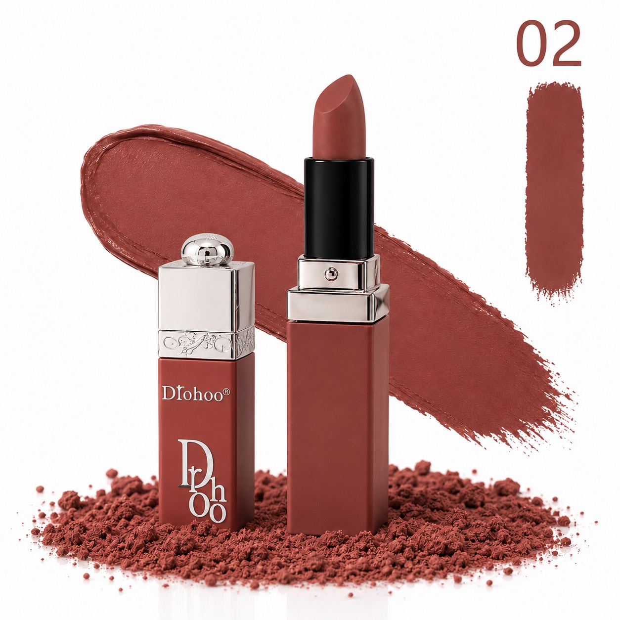 رژ لب جامد طرح دیور برند Drohoo شماره 02