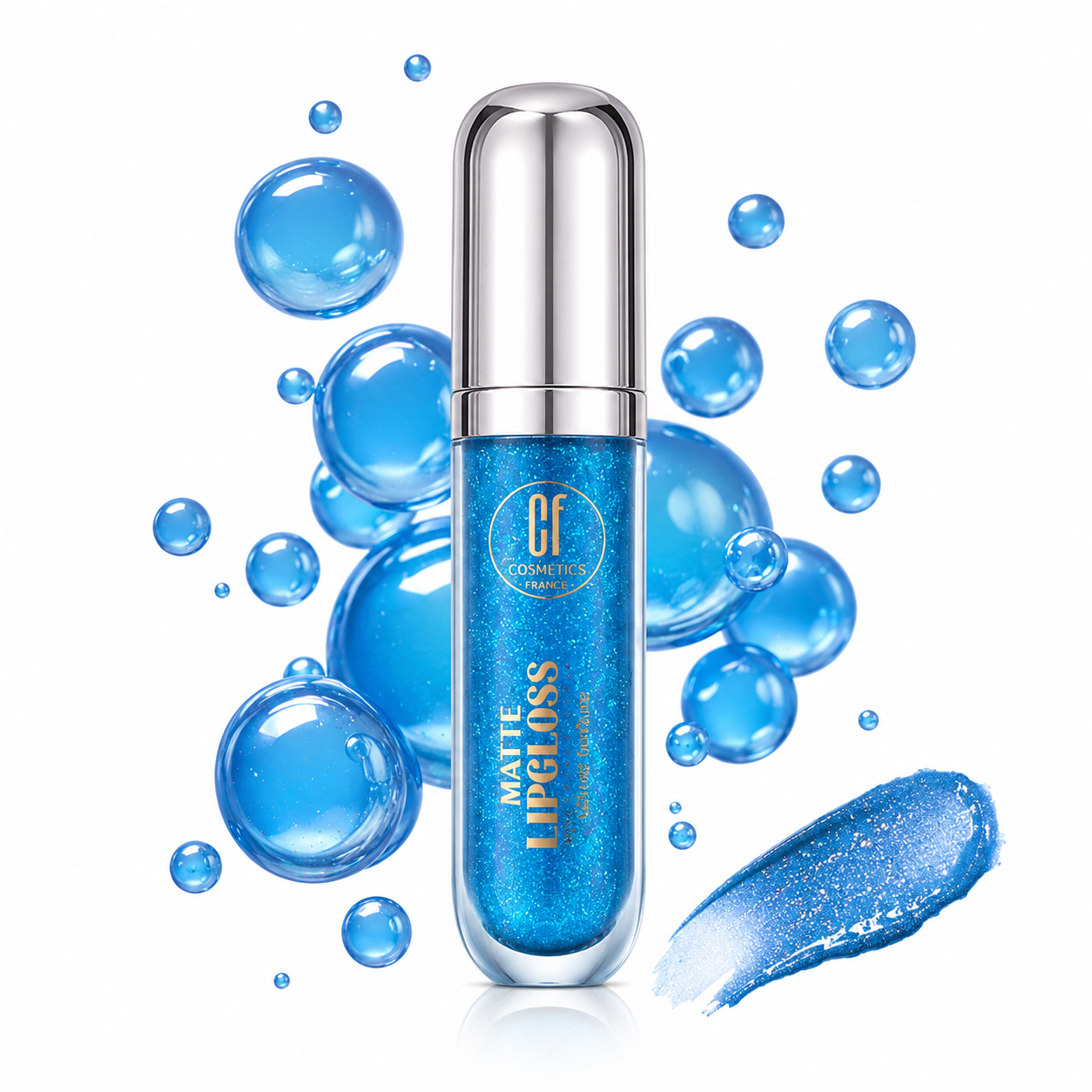 برق لب برند CF COSMETICS رنگ آبی