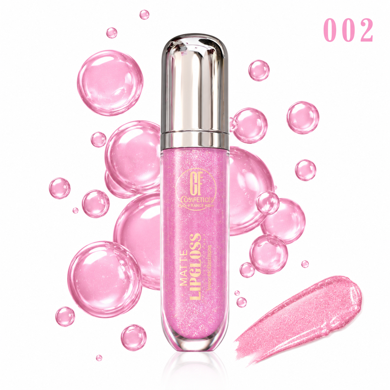 برق لب برند CF COSMETICS رنگ صورتی ملیح