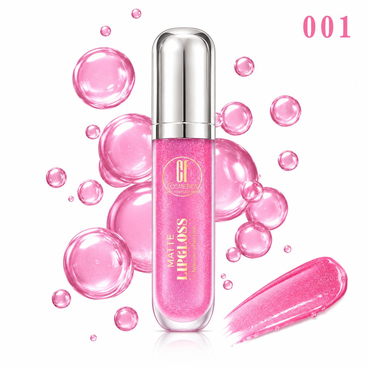 برق لب برند CF COSMETICS رنگ صورتی