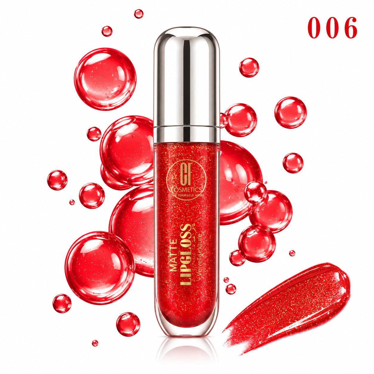 برق لب برند CF COSMETICS رنگ قرمز