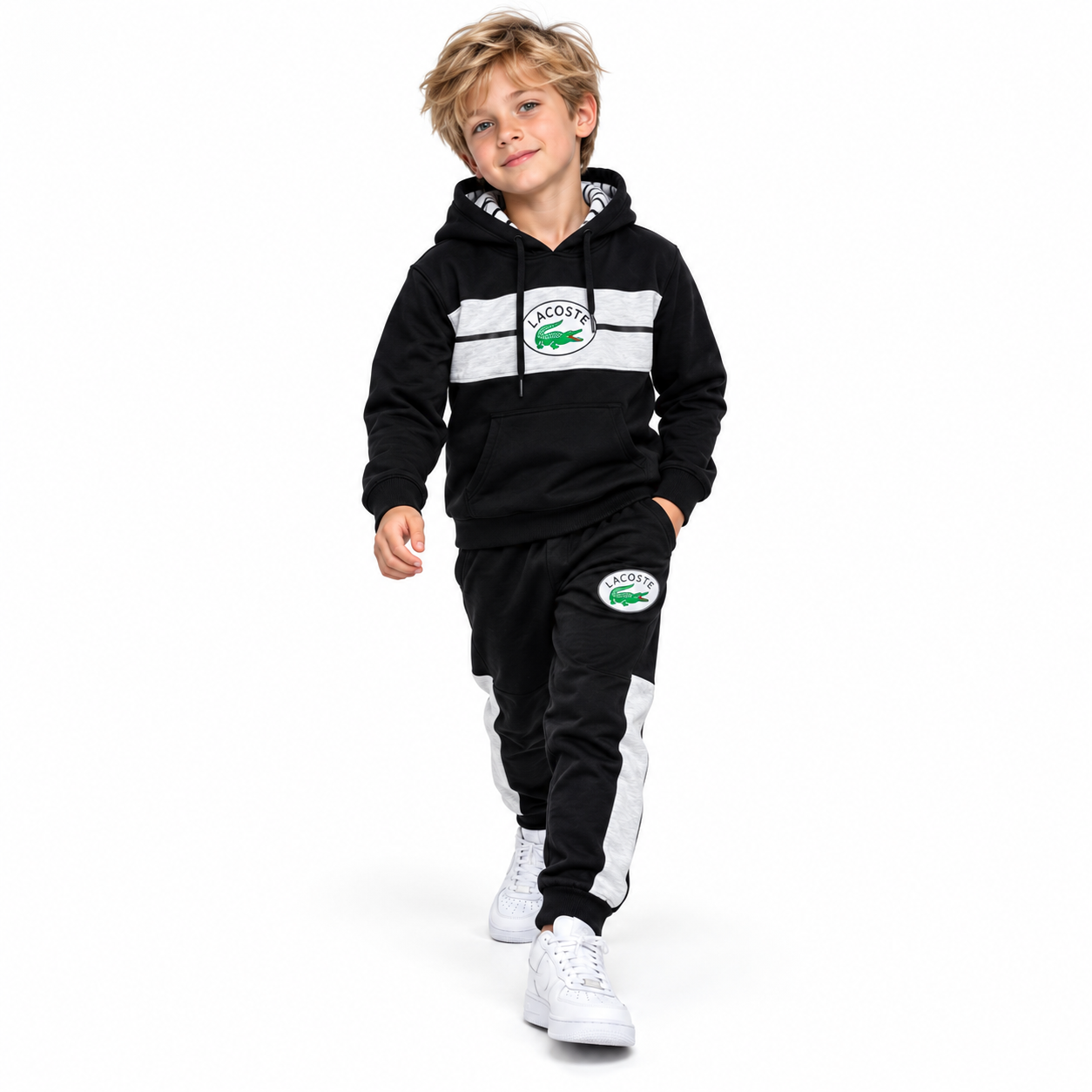 ست هودی و شلوار بچگانه برند لاگوست (Lacoste)