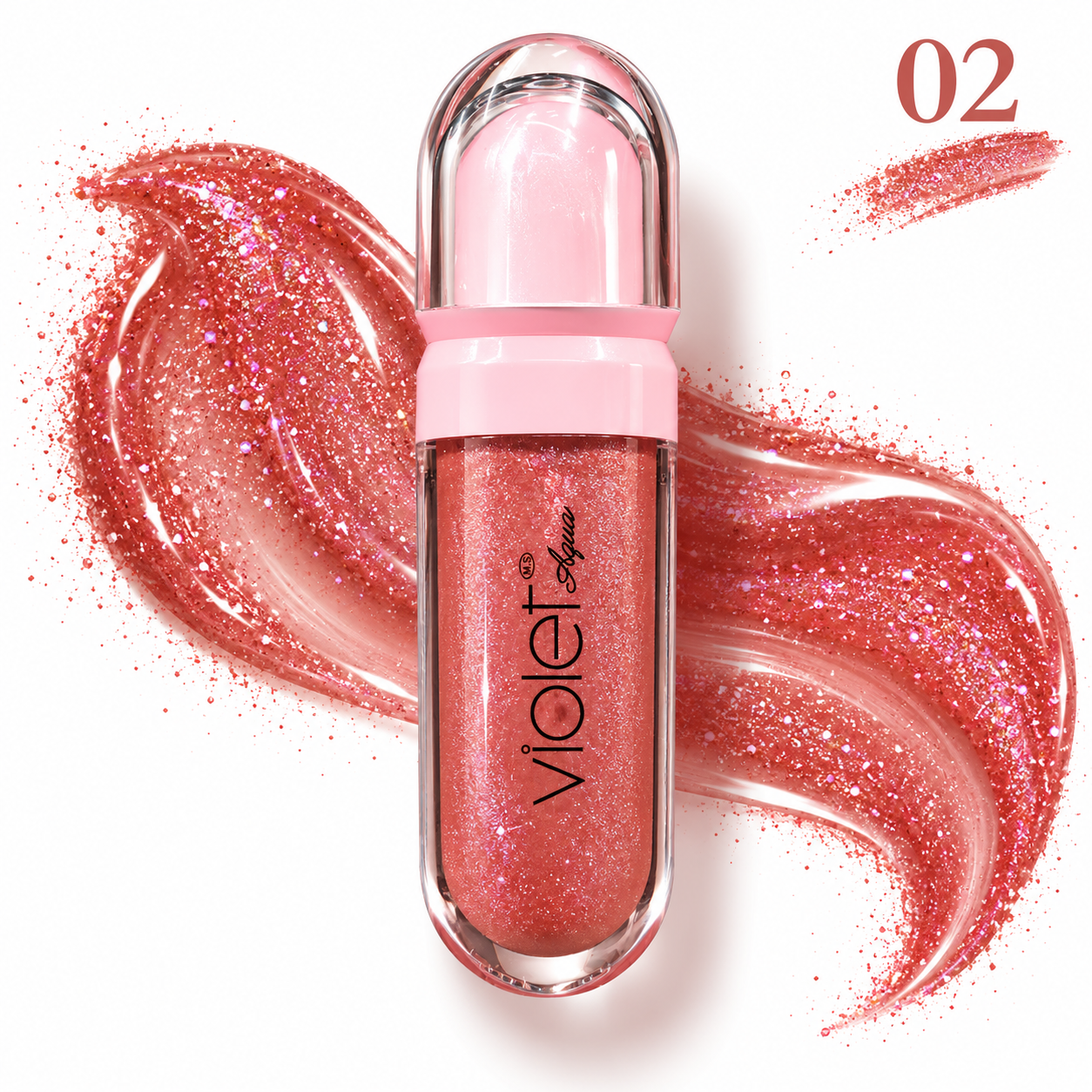 برق لب شاین‌دار ویولت آکوا (Violet Aqua) - کد ۰2