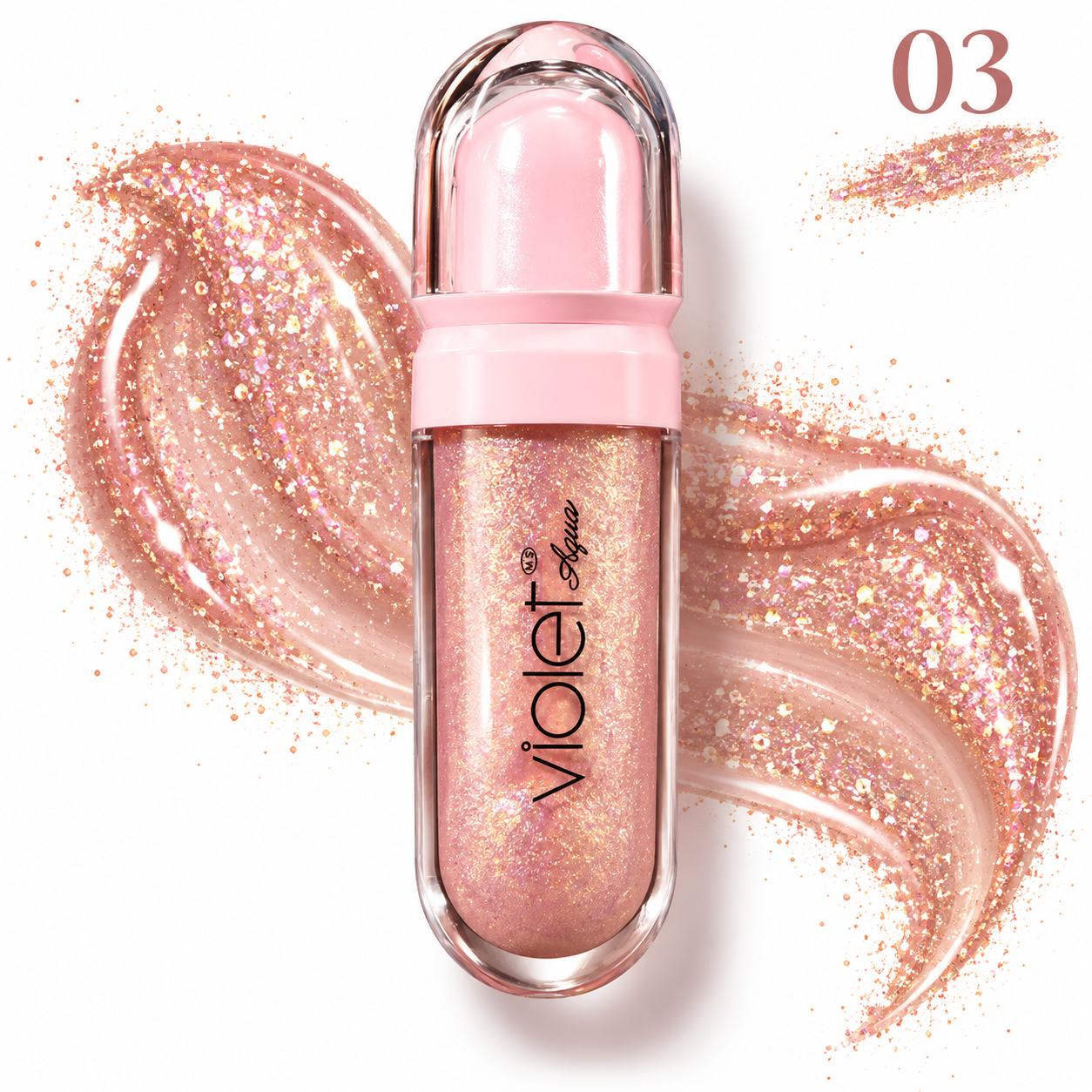 برق لب شاین‌دار ویولت آکوا (Violet Aqua) - کد ۰3