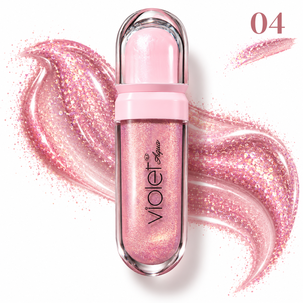 برق لب شاین‌دار ویولت آکوا (Violet Aqua) - کد ۰4